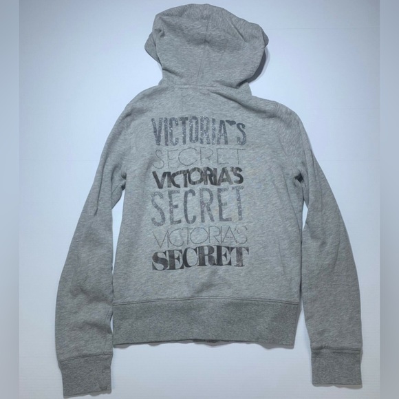 Victoria Secret Gray Long Sleeve Zio Up Hoodie Size XS NWOT - Picture 1 of 12